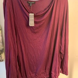 Lane Bryant Burgundy Cowl Neck Top NWT